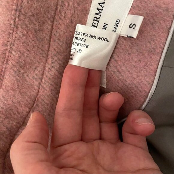 Helene Berman Longline Pink Three Button Wool Blend Car Coat Size Small - Picture 12 of 14